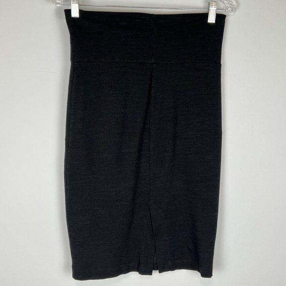 Splendid Womens Black Pencil Skirt Slub French Terry Foldover Waist size Small - Picture 7 of 12
